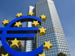 European Central Bank with Euro Sign, Frankfurt